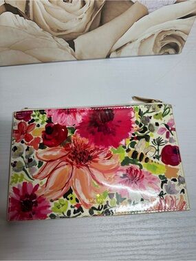 kate spade floral wristlet in pink, coral & green